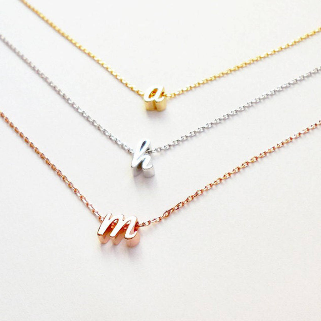 Bridesmaid Gift Tiny Initial Necklace Bridesmaid Letter Necklace Custom Bridesmaid Necklace - urweddinggifts