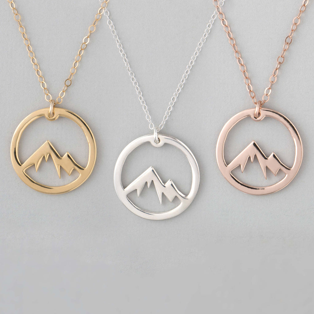 Bridesmaid Gifts Mountain Necklace Wanderlust Necklace Mountain Charm Necklace - urweddinggifts