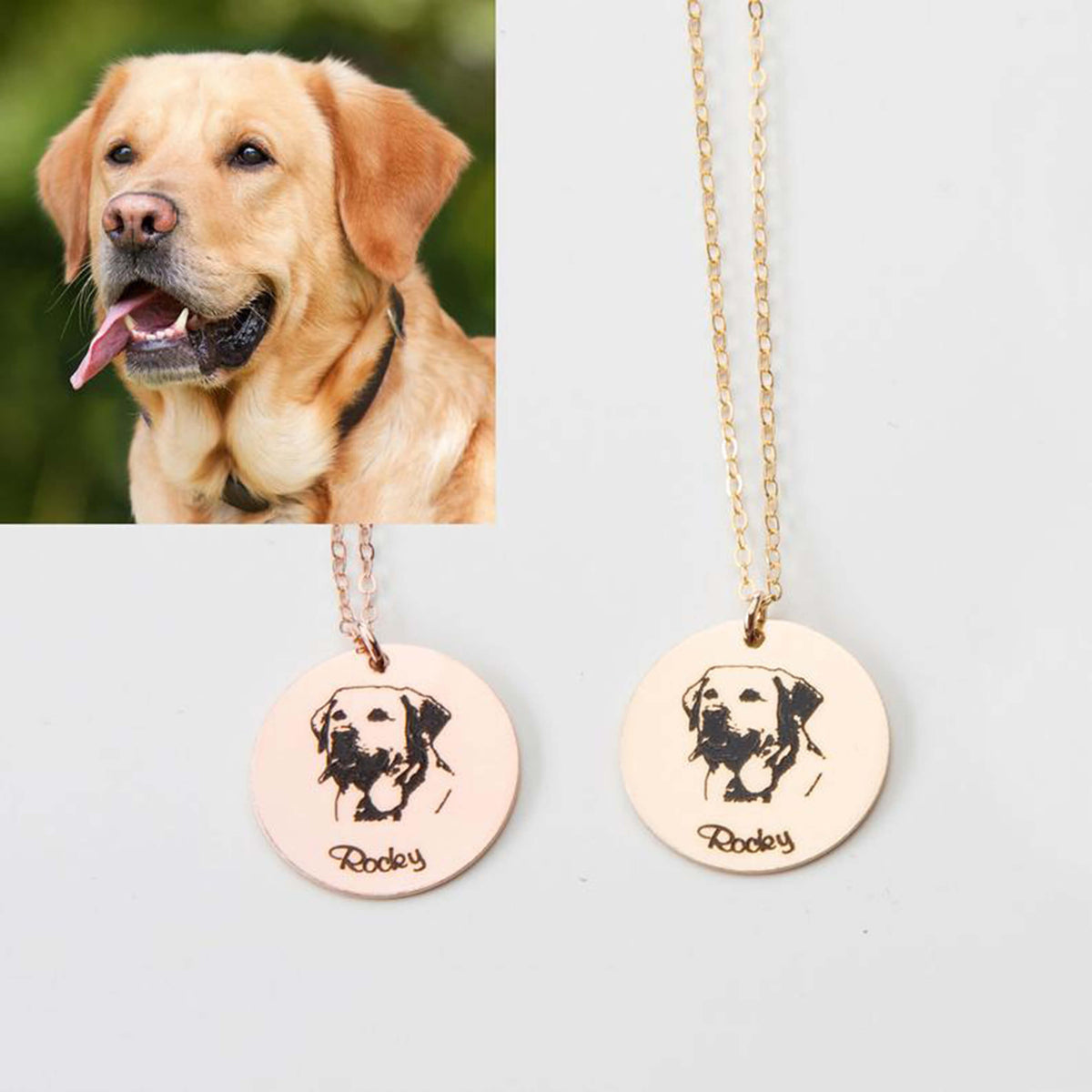 Bridesmaid Gifts Personalized Portrait Necklace Custom Dog Photo