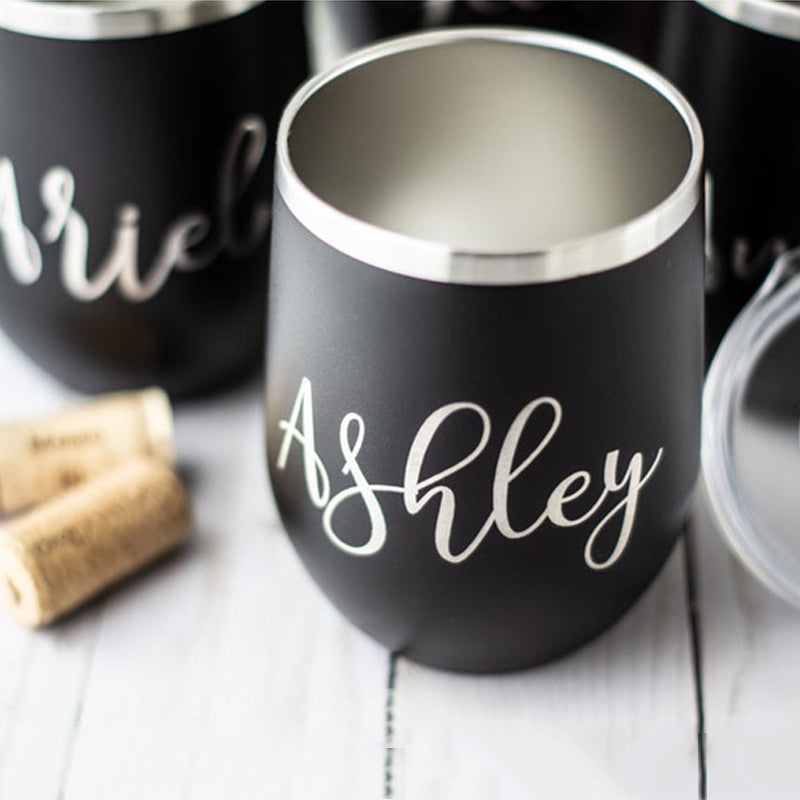Bridesmaid Gifts Personalized Wine Tumbler Bachelorette Cups Engraved Bridesmaid Cups Custom Champagne Tumbler - urweddinggifts