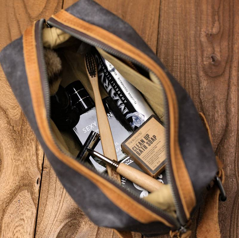 Personalized Toiletry Bag Groomsmen Gift, Dopp Kit,Travel Shaving Kit,Boyfriend Gift,Wedding Proposal,Gift For Men - icambag