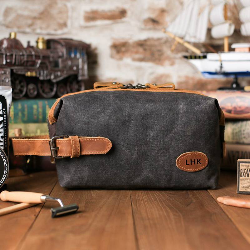 Personalized Toiletry Bag Groomsmen Gift, Dopp Kit,Travel Shaving Kit,Boyfriend Gift,Wedding Proposal,Gift For Men - icambag