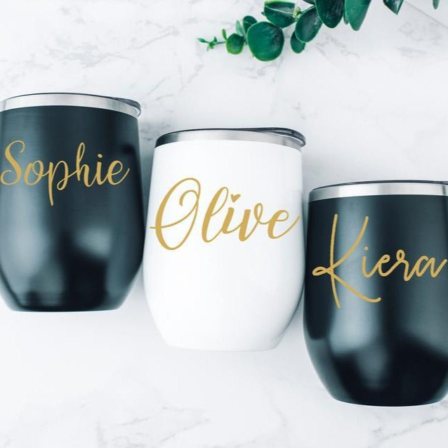 Wedding Party Gift, Stemless Wine Cup, Bachelorette Party Favor, Bridesmaid Cups, Employee Gift - urweddinggifts
