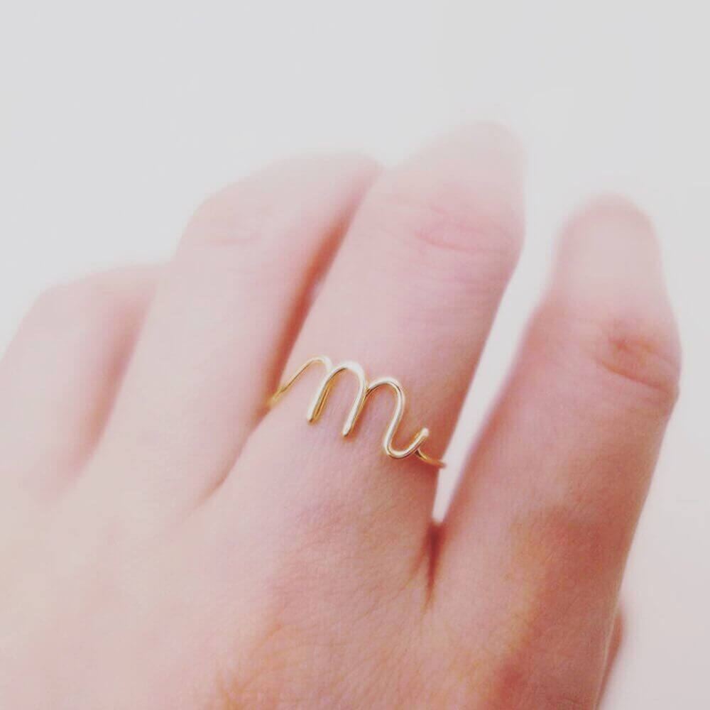 Bridesmaid Gift Custom Initial Ring Personalized Bridesmaid Gifts Wedding Gift Jewelry Letter Ring - urweddinggifts