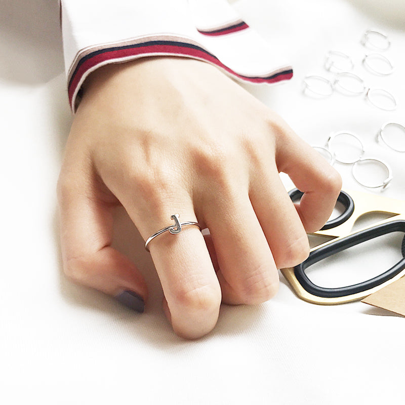 Bridesmaid Gift Dainty Initial Ring Custom Letter Ring