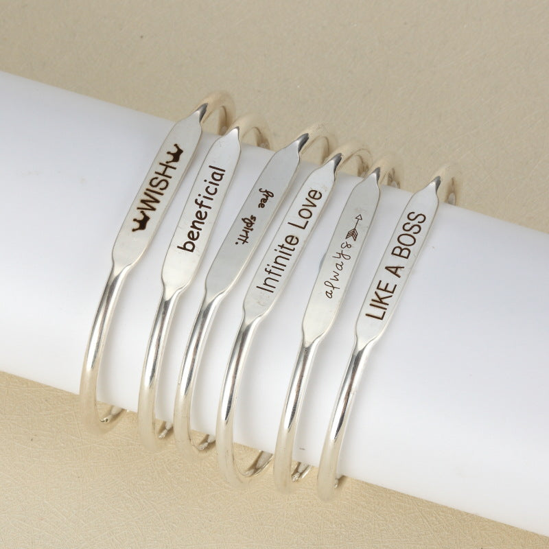 Silver Womens Bracelets - Engraved bracelets - Nadin Art Design - Personalized  Jewelry