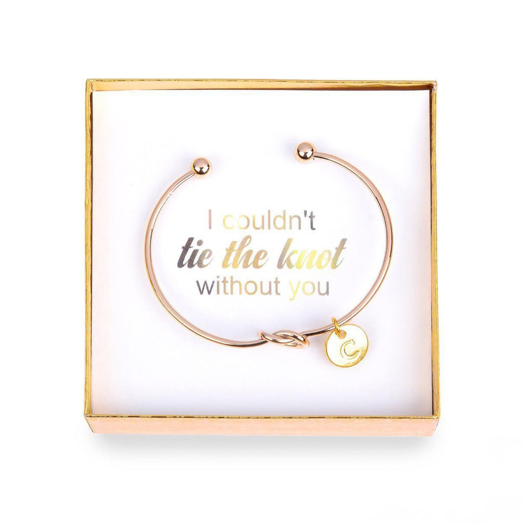 Bridesmaid Gift Personalized Bridesmaid Bracelet Love Knot Bracelet Engraved Bridesmaid Gifts - urweddinggifts