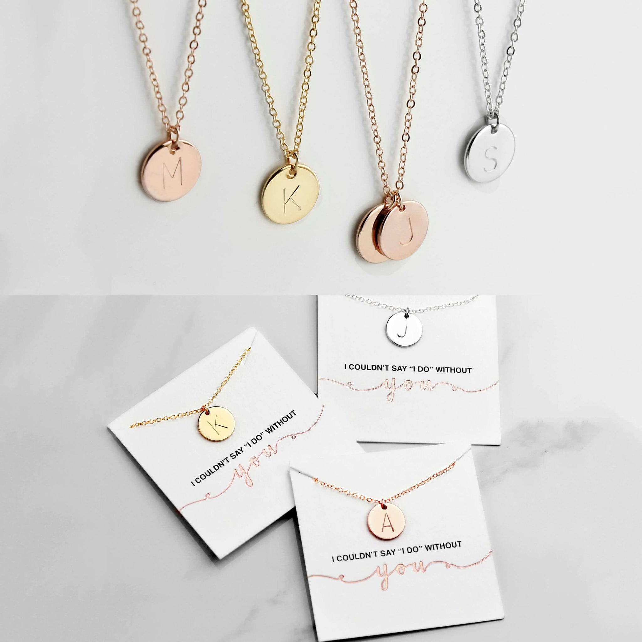 Bridesmaid Gift Personalized Bridesmaid Necklaces Initial Necklaces Mo UrWeddingGifts