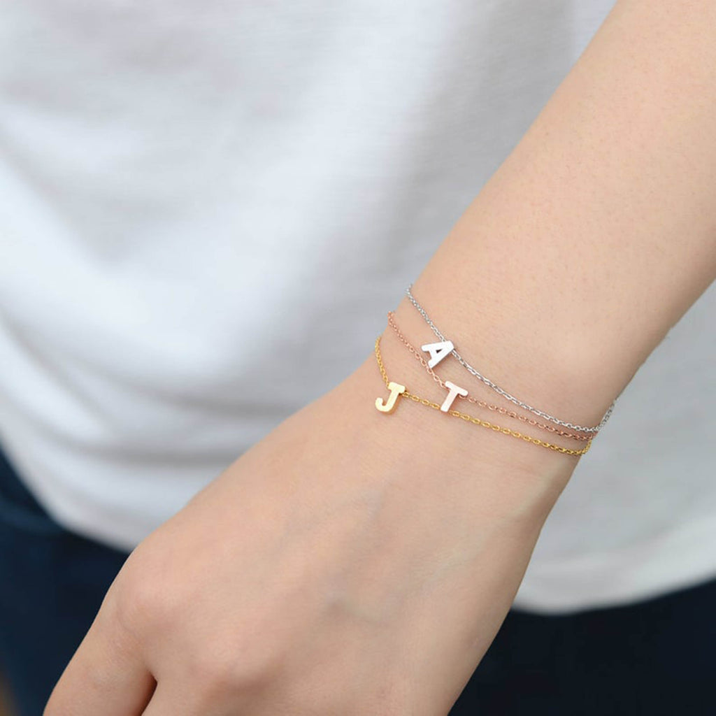 Bridesmaid Gift Personalized Initial Bracelet Custom Bridesmaid Bracelet Monogram Bridesmaid Gifts - urweddinggifts