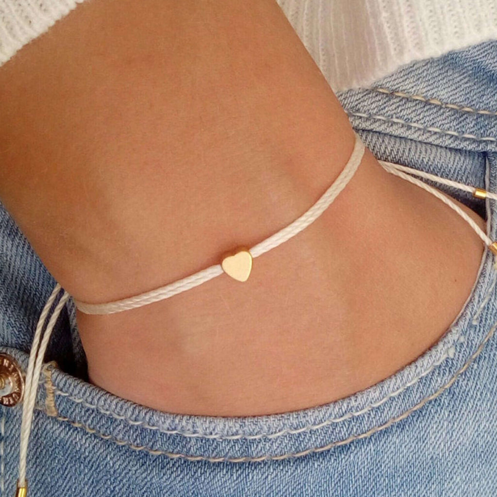 Bridesmaid Gift Tiny Heart Bracelet Bridesmaid Gift Bracelets Wish Bracelet Friendship Bracelets - urweddinggifts