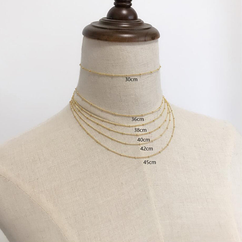 Bridesmaid Gifts Beaded Chain Choker Necklace Layering Beaded Chain Delicate Wedding Necklace - urweddinggifts