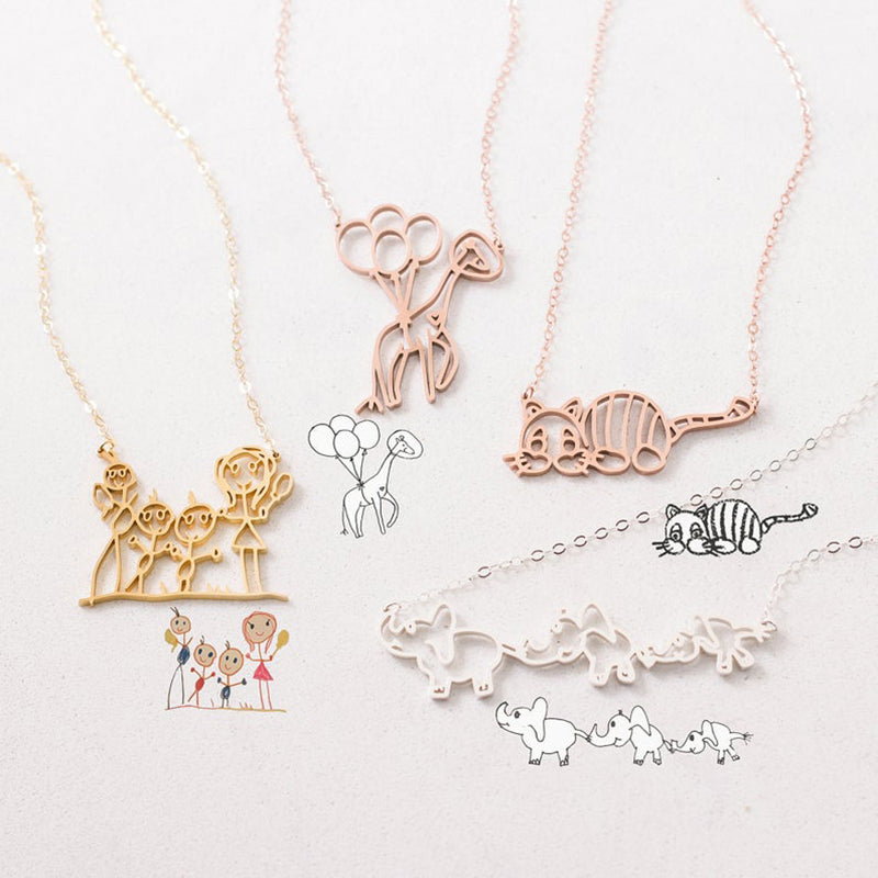 Kids drawing necklace online