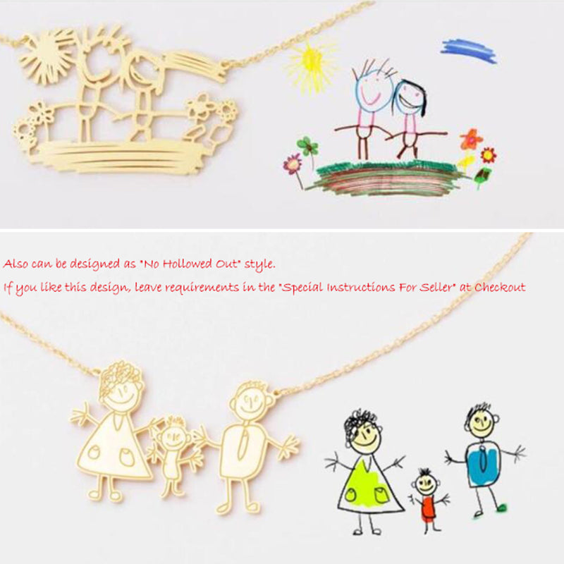 Kids drawing necklace top