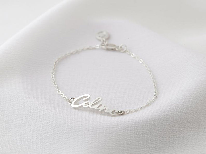 Bridesmaid Gifts Personalized Name Bracelet Custom Name Jewelry Handwriting Bracelet - urweddinggifts