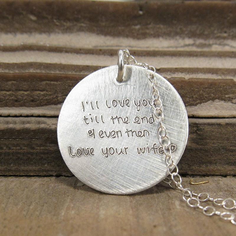 Bridesmaid Gifts Custom Handwriting Necklace Handwriting Circle Charm Necklace Personalized Handwriting Necklace - urweddinggifts