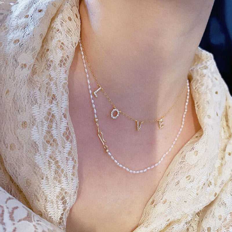 Bridesmaid Gifts Custom Letter Necklace Personalized Zirconia Name