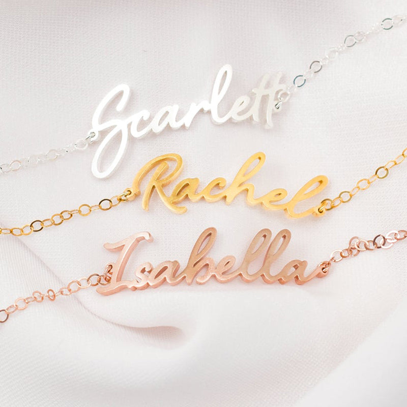 Bridesmaid Gifts Custom Name Bracelet Personalized Initials Bracelet Handwriting Bracelet - urweddinggifts