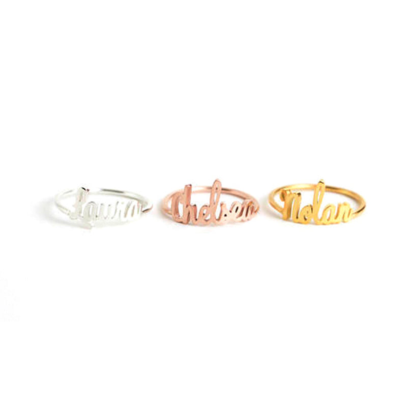 Bridesmaid Gifts Custom Name Ring Dainty Name Ring Customize Name Ring Personalized Jewelry Bridesmaids Jewelry - urweddinggifts