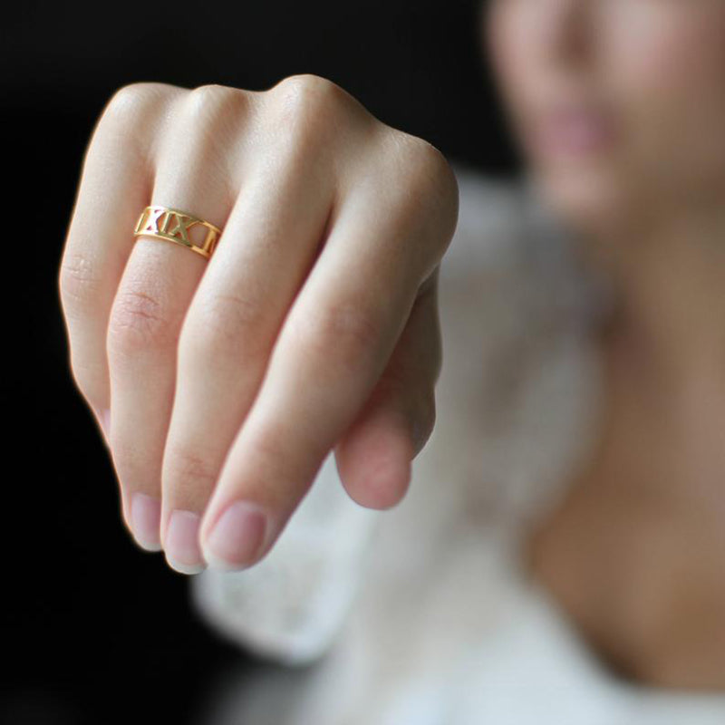 Roman numeral date ring new arrivals