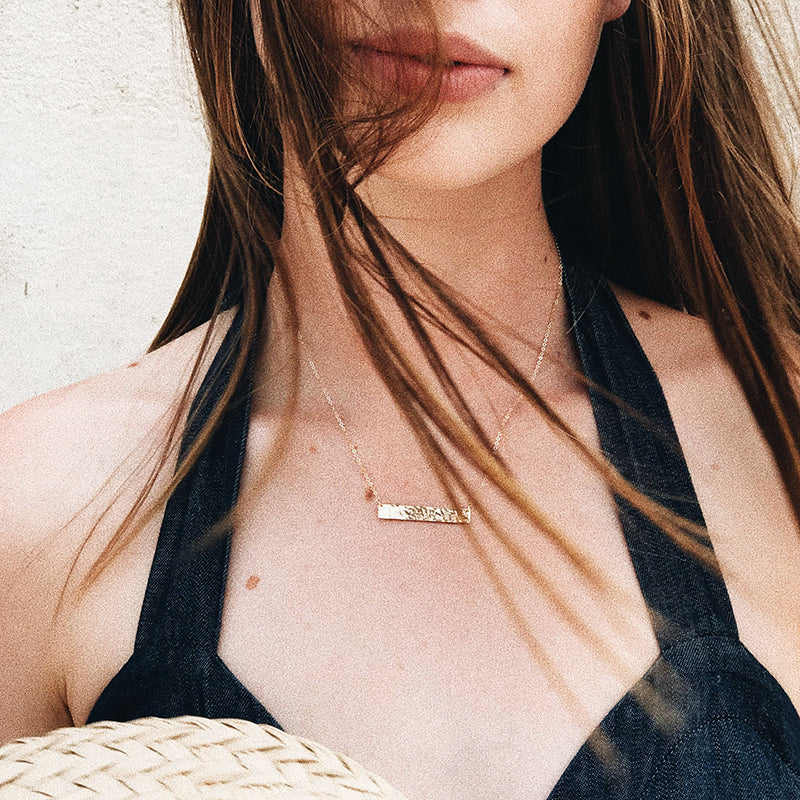 Hammered name 2025 necklace