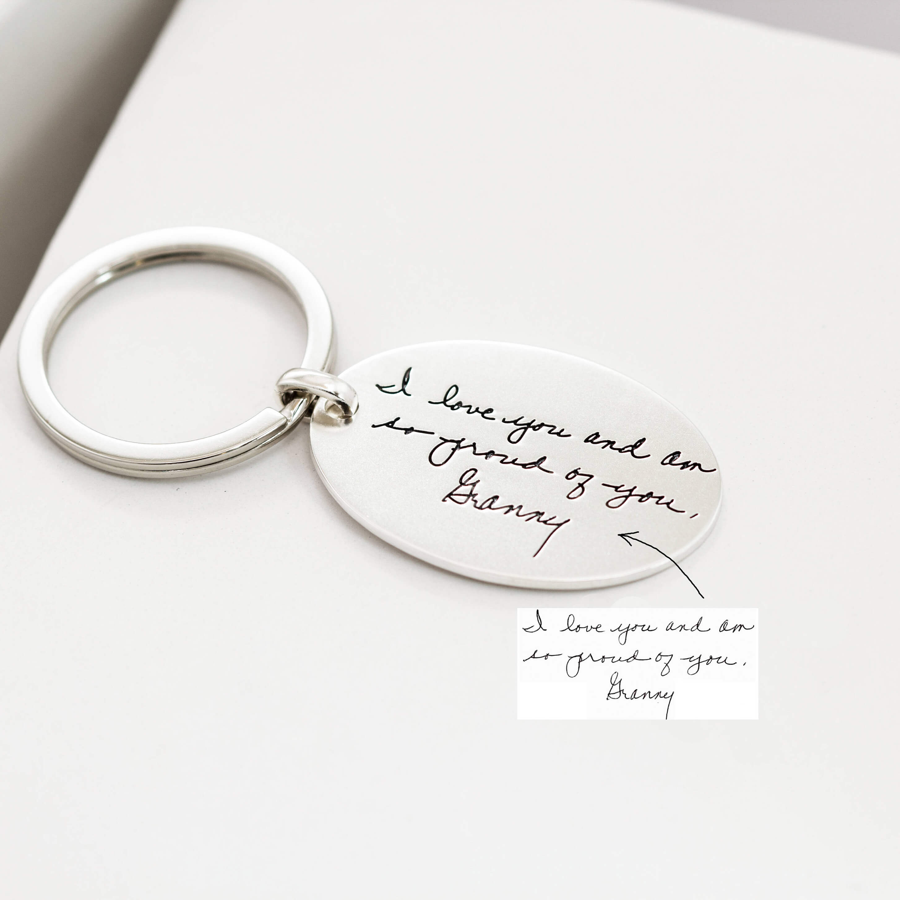 Custom discount handwriting keychain