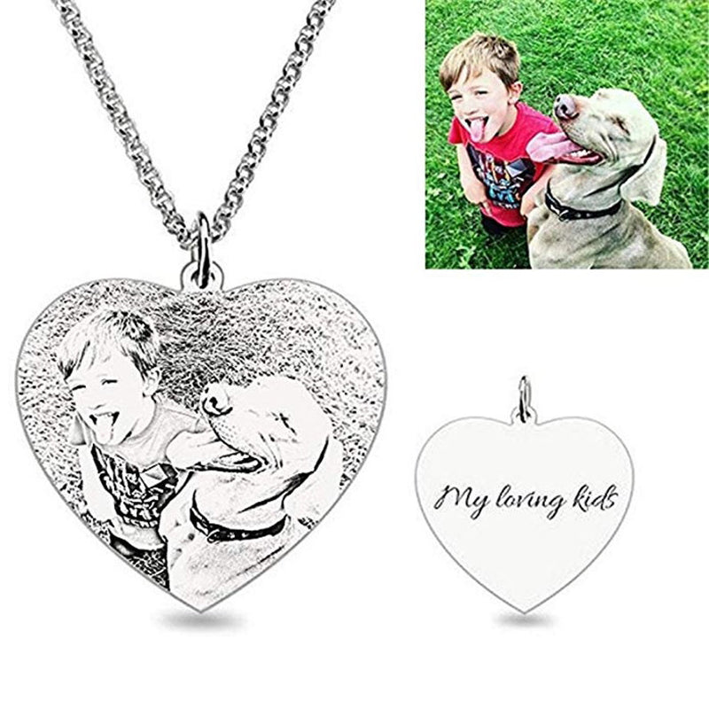 Bridesmaid Gifts Engraved Photo Pendant Necklace  Personalized Photo Necklace Custom Engraved Necklace - urweddinggifts