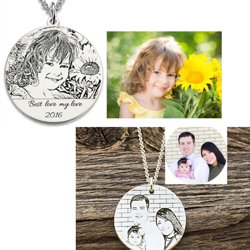 Personalised Pet Photo Sterling Disc Necklace | Lisa Angel
