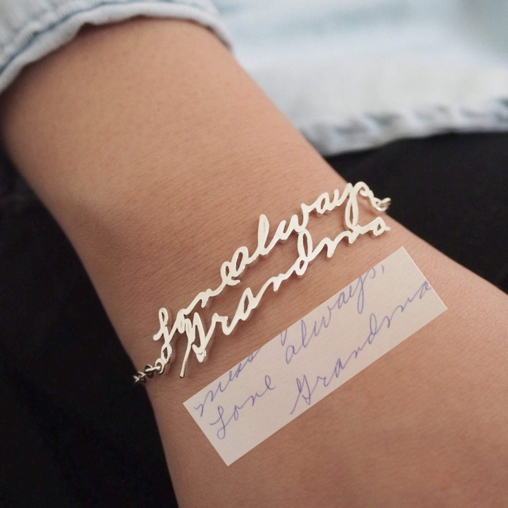 Bridesmaid Gifts Handwriting Bracelet Personalised Name Bracelet Signature Bracelet Handwriting Jewelry - urweddinggifts