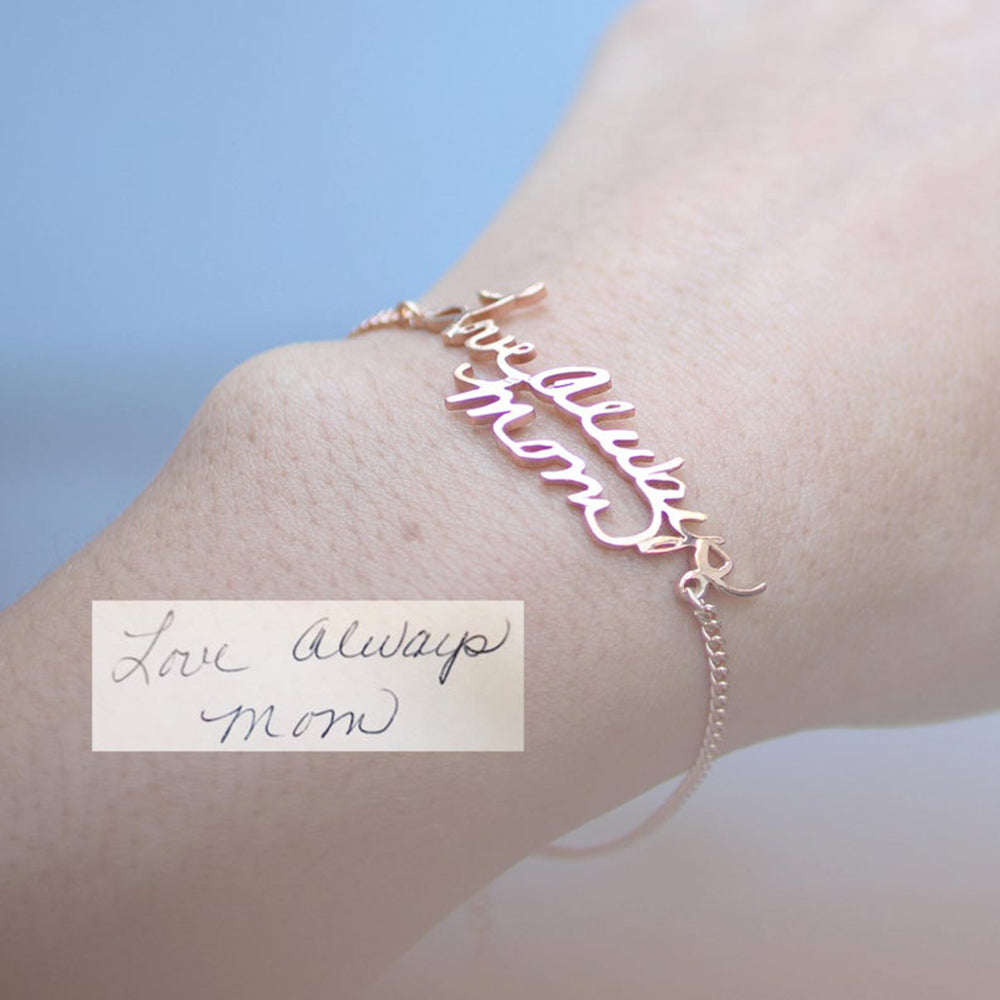 Bridesmaid Gifts Handwriting Bracelet Personalised Name Bracelet Signature Bracelet Handwriting Jewelry - urweddinggifts