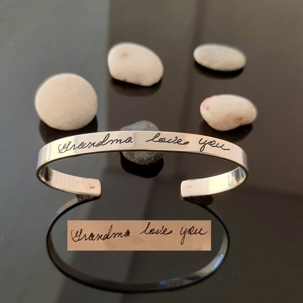 Bridesmaid Gifts Handwriting Cuff Bracelet Personalized Signature Bracelet Actual Handwriting Bracelets - urweddinggifts