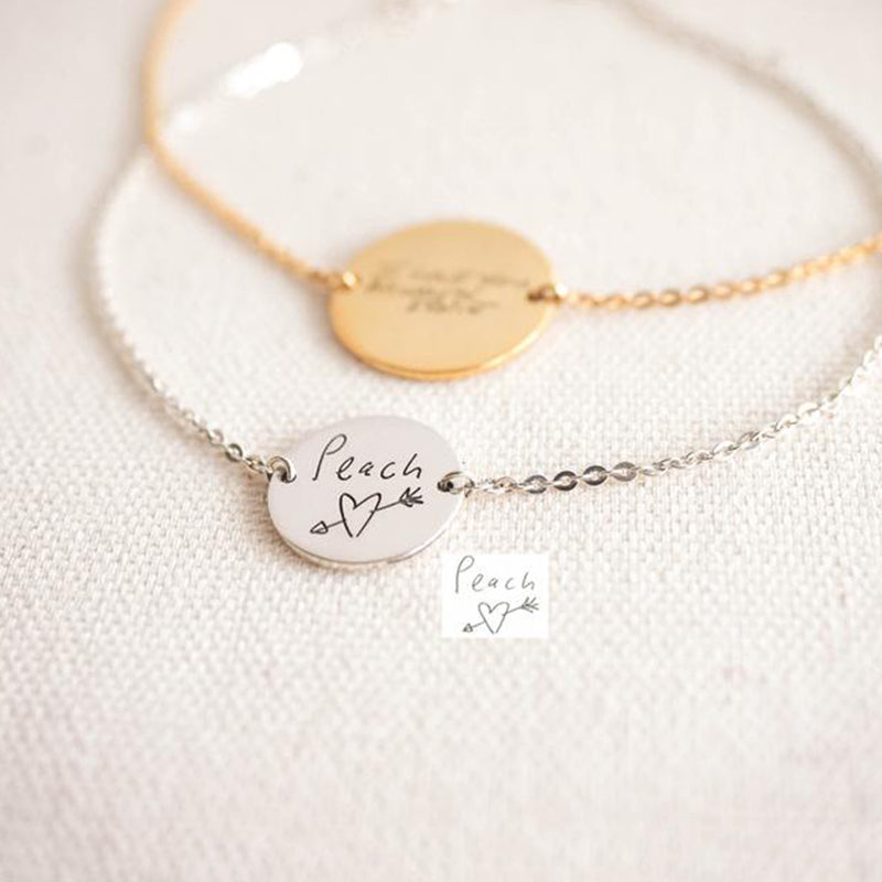 Disc hotsell bracelet engraved