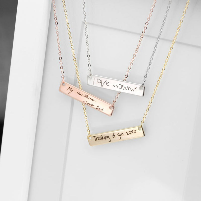 Bridesmaid Gifts Handwriting Necklace Custom Handwriting Jewelry Personalized Signature Necklace - urweddinggifts