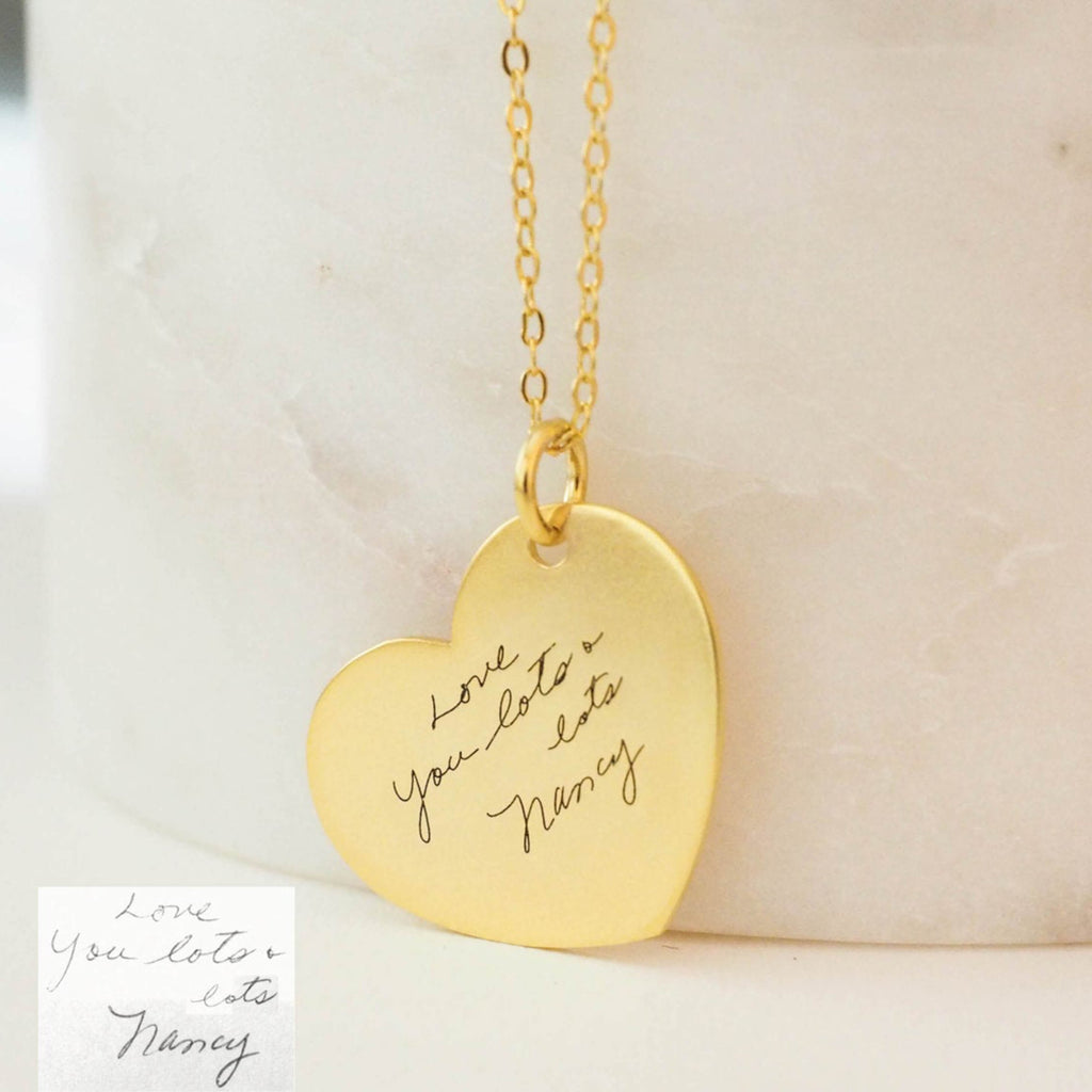 Bridesmaid Gifts Handwriting Necklace Personalized Handwriting Heart Necklace Custom Signature Necklace - urweddinggifts