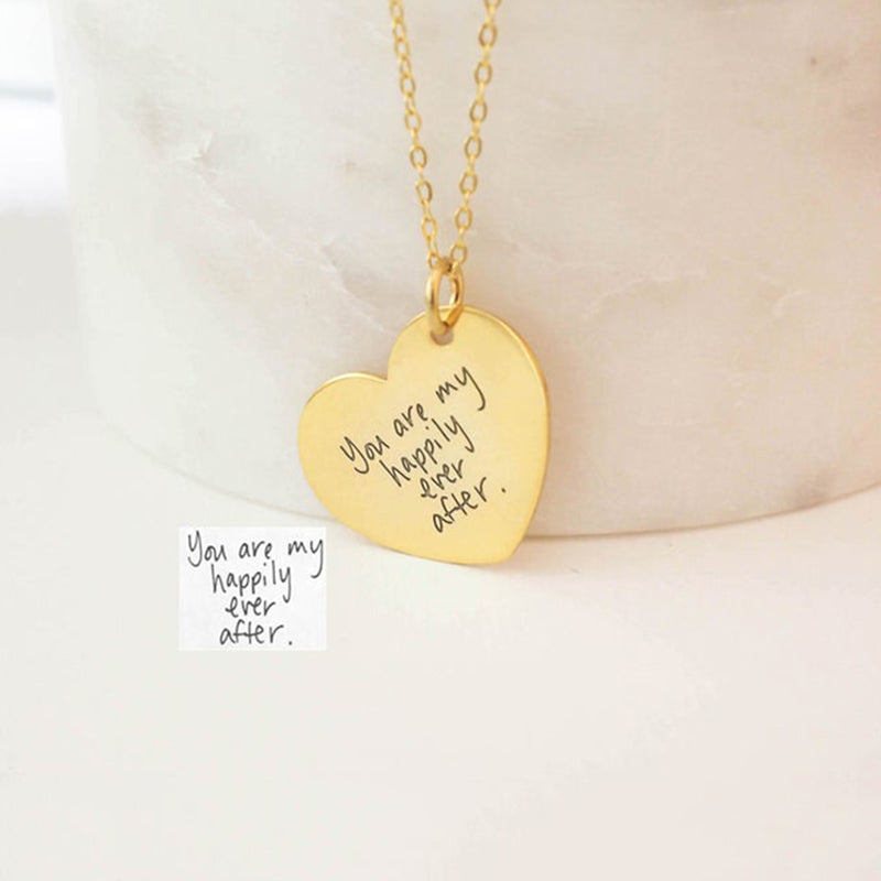 Custom handwriting shop signature necklace