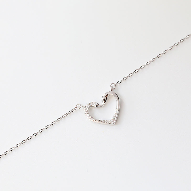 Bridesmaid Gifts Heart Necklace Sterling Silver Heart Pendant Diamond Look Zirconia Heart Necklace - urweddinggifts