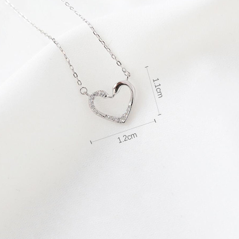 Bridesmaid Gifts Heart Necklace Sterling Silver Heart Pendant Diamond Look Zirconia Heart Necklace - urweddinggifts