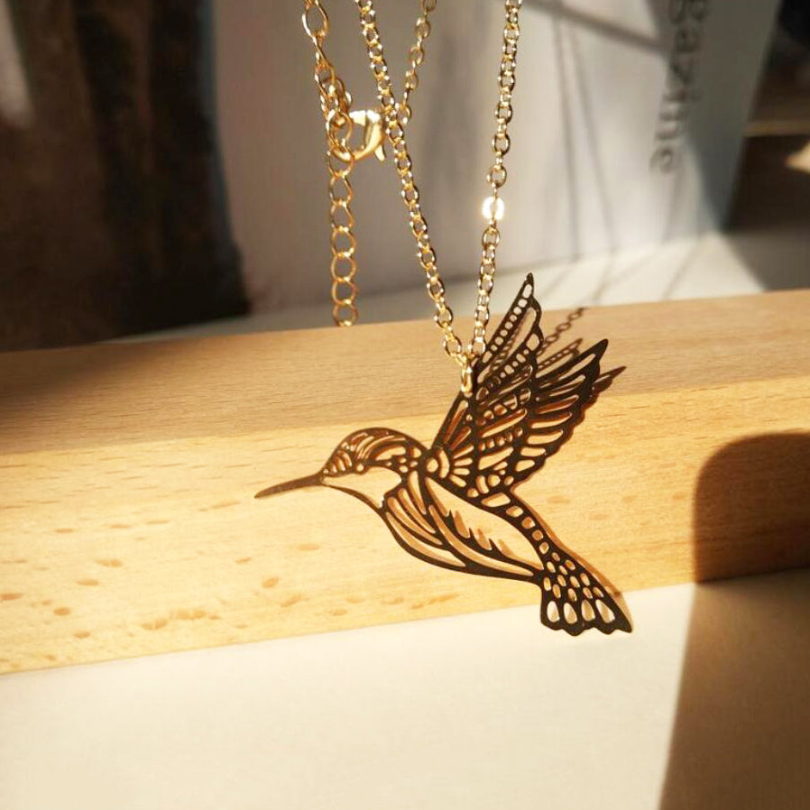 Bridesmaid Gifts Hummingbird Pendant Necklace Personalized Hummingbird Necklace Handmade Delicate Necklace - urweddinggifts