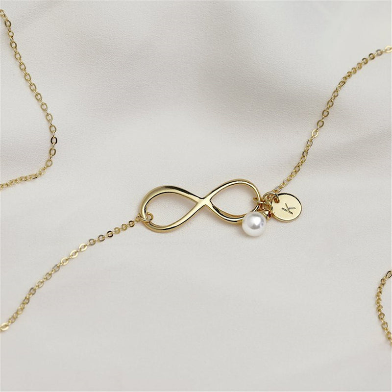 Bridesmaid Gifts Infinity Necklace Personalized Initial Necklace