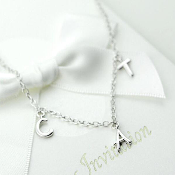 Bridesmaid Gifts Initial Necklace Name Necklace Letter Necklace Personalized Necklace - urweddinggifts