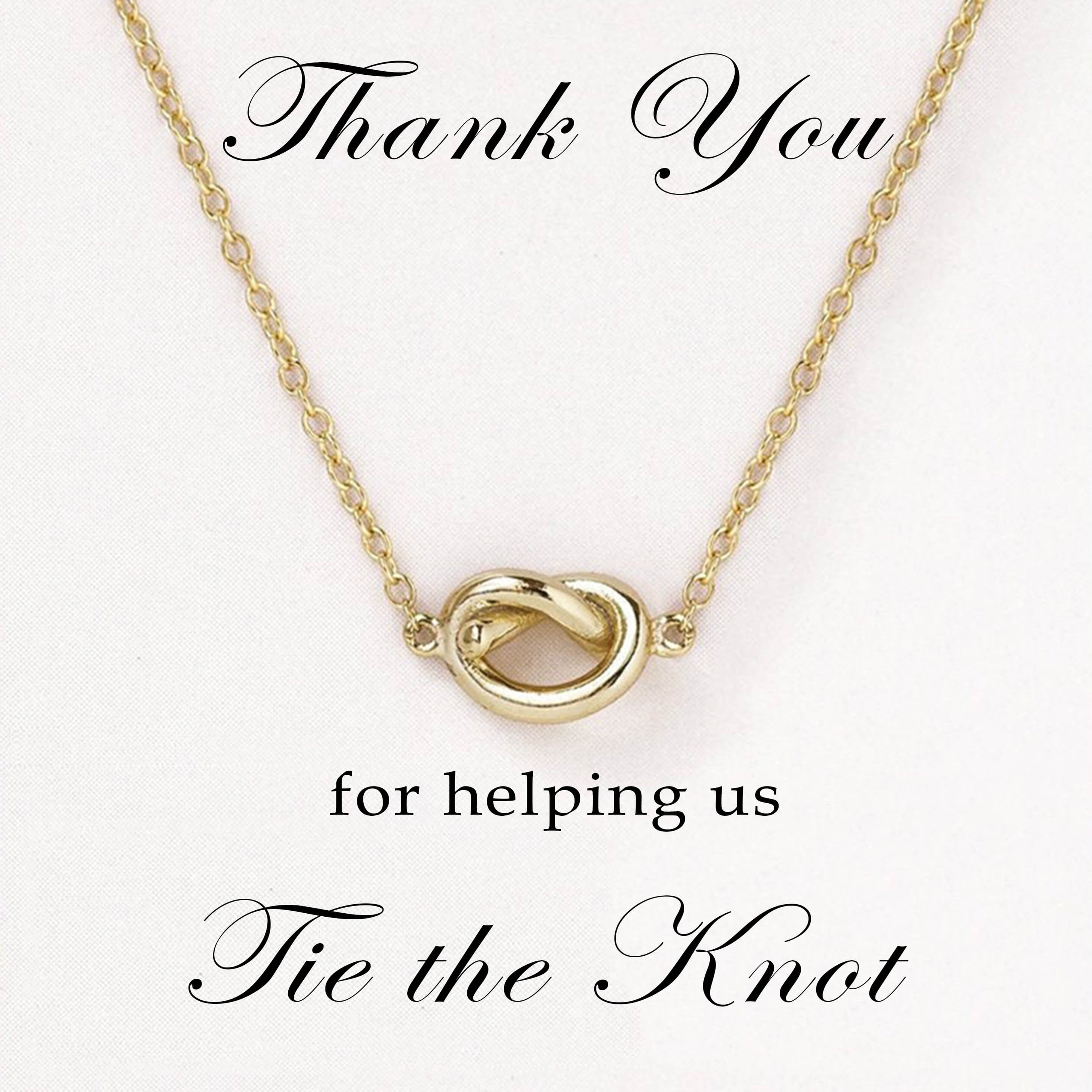 Tie the knot necklace cheap for bridesmaids
