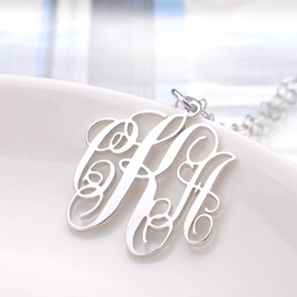 Bridesmaid Gifts Monogram Initials Necklace Personalized Initials Necklace Custom Dainty Initials Necklace Name Jewelry - urweddinggifts