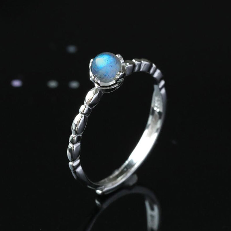 Bridesmaid Gifts Natural Moonstone Ring Adjustable Silver Ring Dainty Moonstone Ring - urweddinggifts