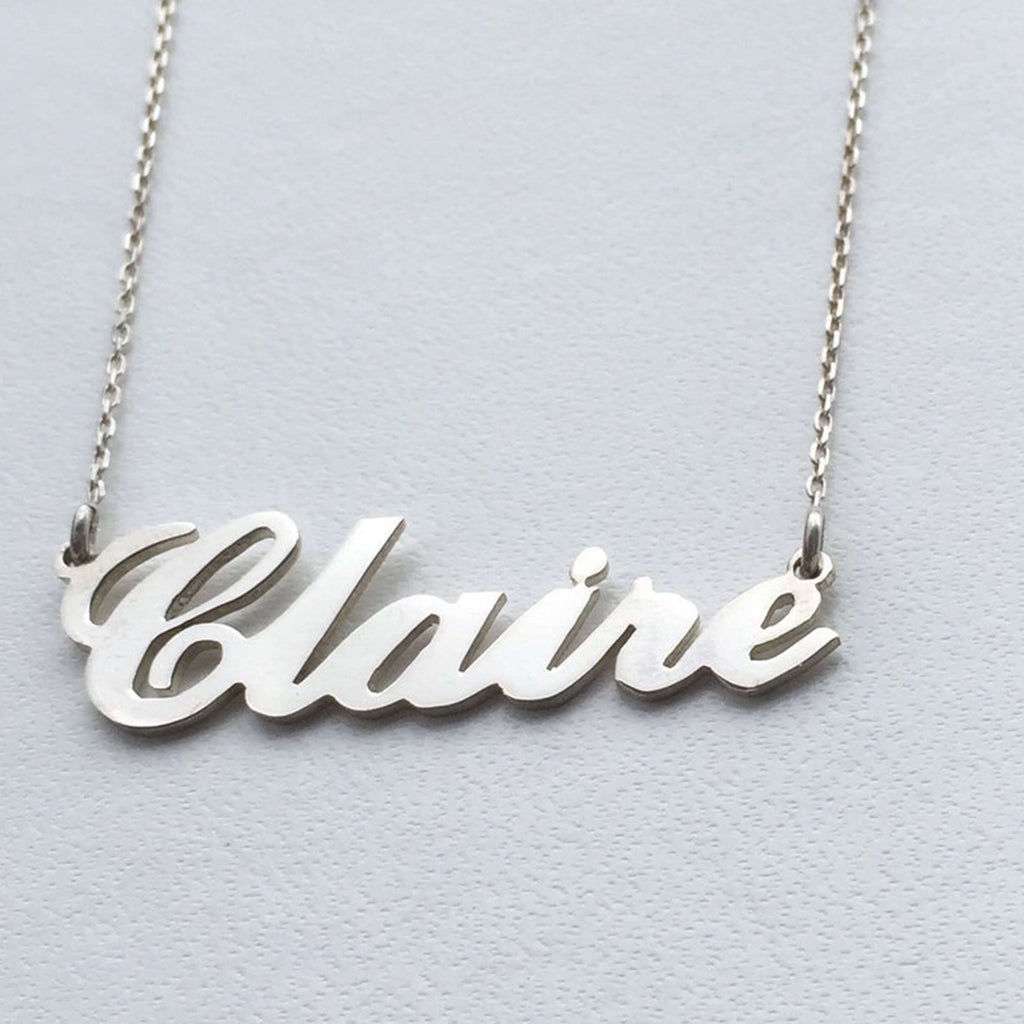 Bridesmaid Gifts Personalised Name Necklace Custom Name Plate Necklace Bridesmaid Name Necklace - urweddinggifts