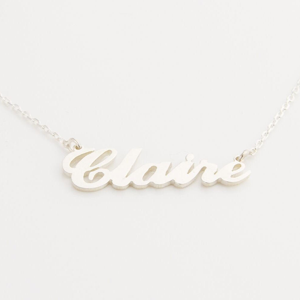 Bridesmaid Gifts Personalised Name Necklace Custom Name Plate Necklace Bridesmaid Name Necklace - urweddinggifts