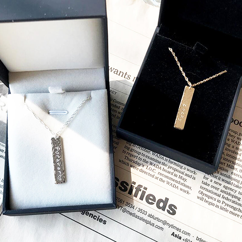 Vertical bar coordinate necklace cheap