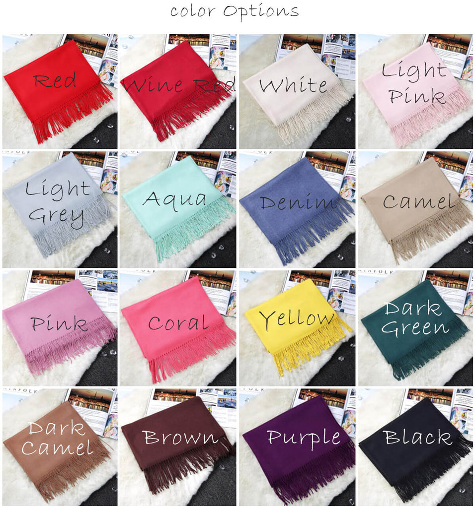 Bridesmaid Gifts Personalized Bridesmaid Pashmina Customized Shawl Scarf Bridesmaid Shawl - urweddinggifts