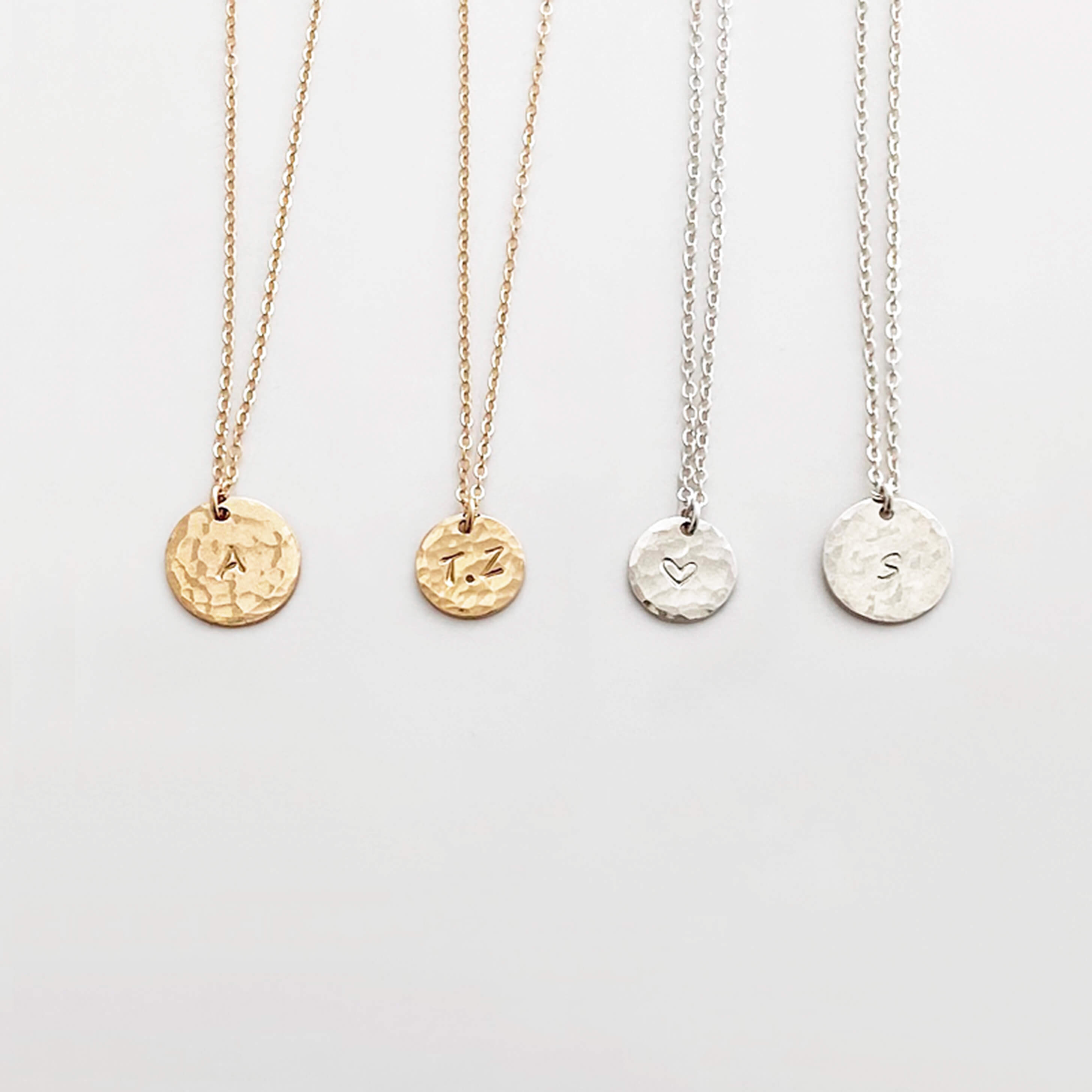 Coin shop necklace initial