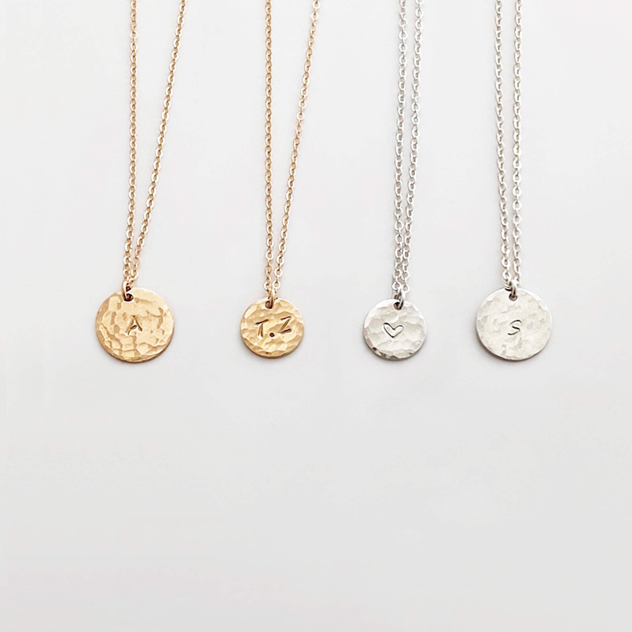 Bridesmaid Gifts Personalized Coin Necklace Engraved Disk Initial Neck UrWeddingGifts