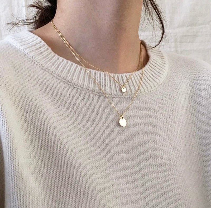 Monogram coin necklace discount