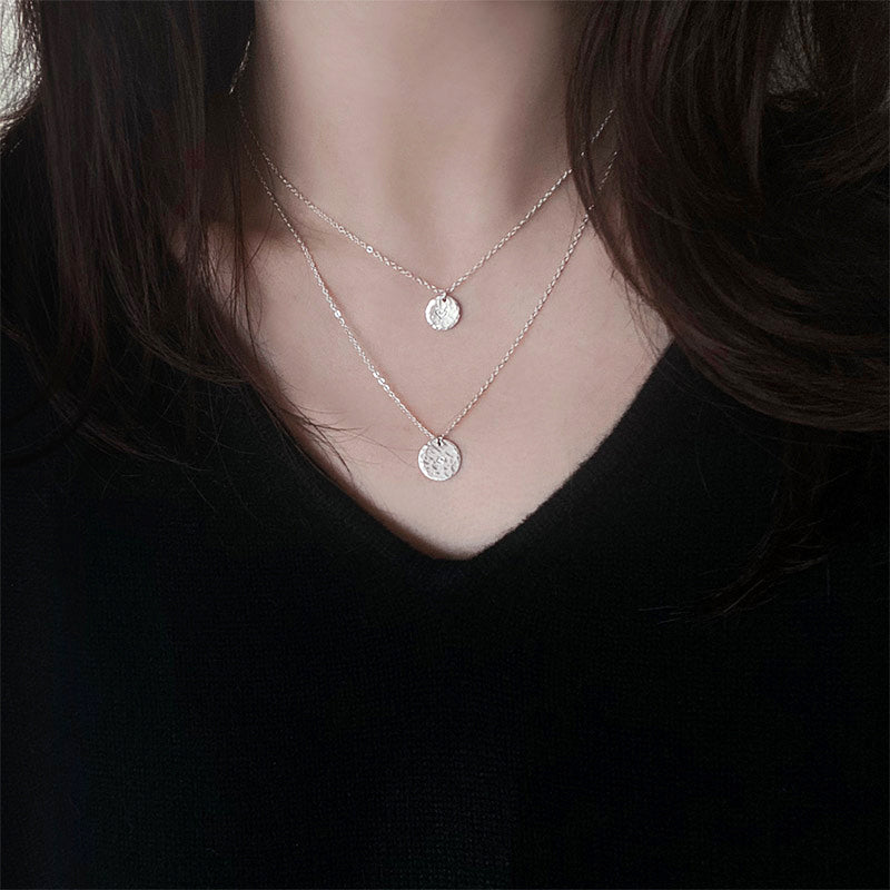 Double initial outlet coin necklace
